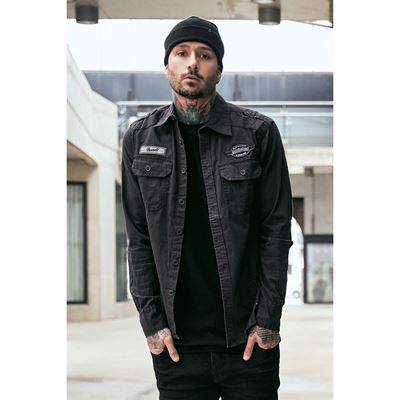 Camicia LUIS VINTAGE manica lunga NERA BRANDIT 4023-2 4