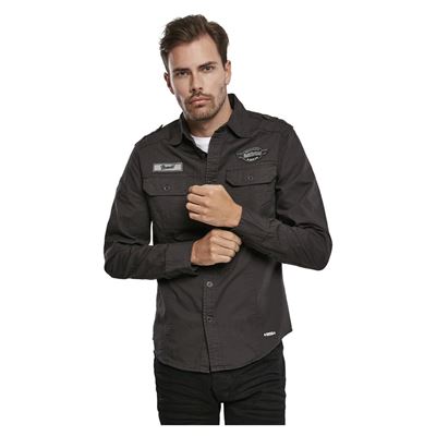 Camicia LUIS VINTAGE manica lunga NERA BRANDIT 4023-2 3