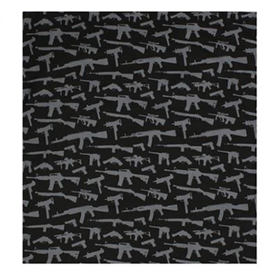 Sciarpa 55 x 55 cm BANDANA GUN PATTERN NERO