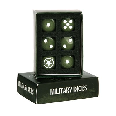 Dadi da gioco 6 pz MILITARY FOSCO 419172 3