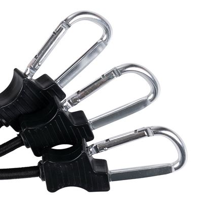 Corda elastica da 60 cm con moschettoni, confezione da 2 pezzi NERO FOSCO 419201-BLK 2
