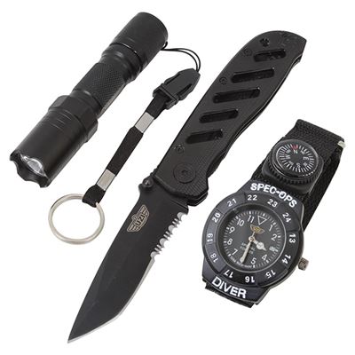 Set UZI SPECIAL FORCES orologio, coltello, torcia elettrica