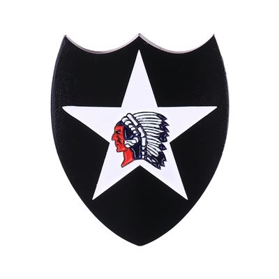 Distintivo metallico della 2nd Infantry Division con adesivo