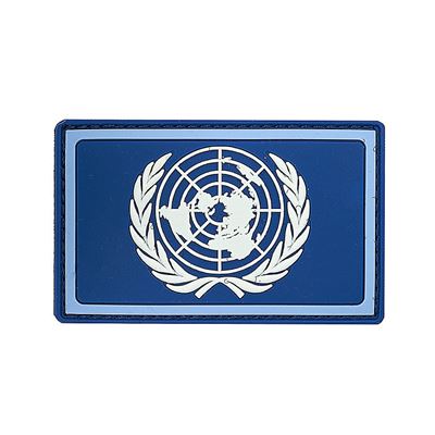 Toppa bandiera ONU colorata in plastica VELCRO 8x5 cm