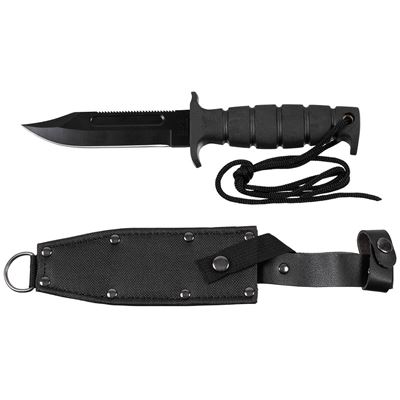 Coltello PILOT custodia - nylon/pelle NERO
