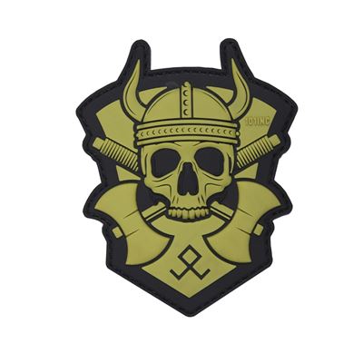 Toppa 3D in plastica VIKING WITH HATCHET velcro VERDE