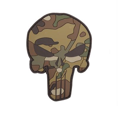 Toppa PUNISHER velcro 3D in plastica MULTICAMO