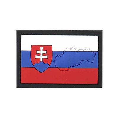 Patch 3D in plastica SLOVENSKO con contorno del paese in velcro