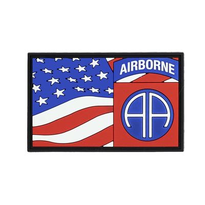 Patch 3D in plastica 82nd Airborne con bandiera degli Stati Uniti