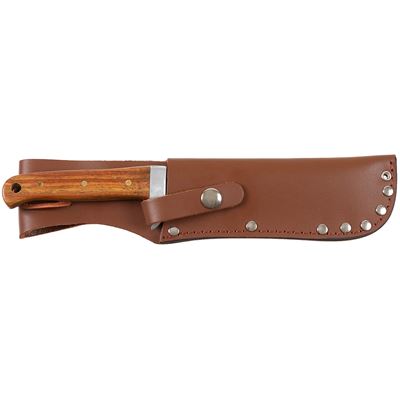 Coltello BW con lama fissa, manico in legno, fodero in pelle MFH 44463 2