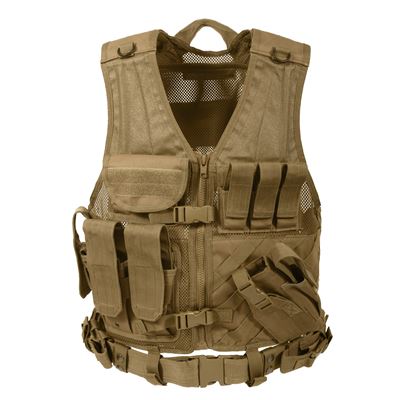Gilet tattico CROSS DRAW MOLLE COYOTE BROWN taglia extra large