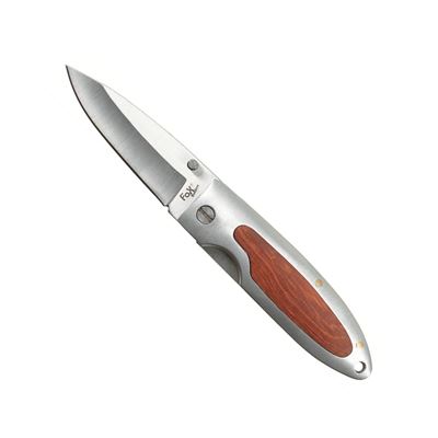 Coltello pieghevole con manico in legno 16 cm MARRONE