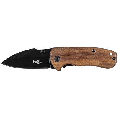 Coltello pieghevole COMPACT con manico in legno 6/15 cm, lama liscia nera