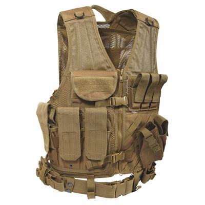 Gilet tattico CROSS DRAW MOLLE COYOTE BROWN ROTHCO 4491 2