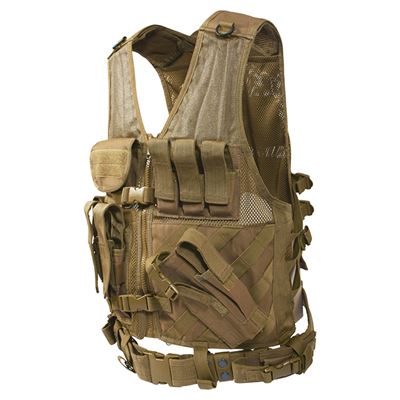 Gilet tattico CROSS DRAW MOLLE COYOTE BROWN ROTHCO 4491 3