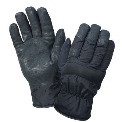 Guanti invernali combinazione nylon/pelle NERI