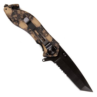Coltello LEBKY con clip, lama tanto nera, lama seghettata 101INC 016939CA 2
