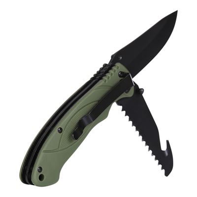 Coltello pieghevole BUSHCRAFT multifunzionale VERDE