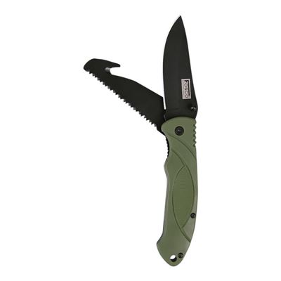 Coltello pieghevole BUSHCRAFT multifunzionale VERDE FOSCO 457435 3