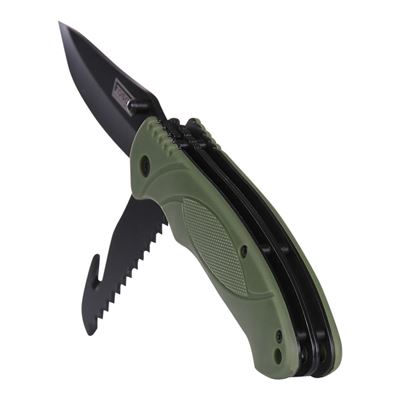 Coltello pieghevole BUSHCRAFT multifunzionale VERDE FOSCO 457435 2