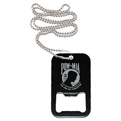 Ciondolo da collo DOG TAG con apribottiglie POW/MIA