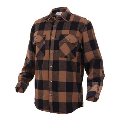Camicia da boscaiolo FLANNEL a quadri MARRONE