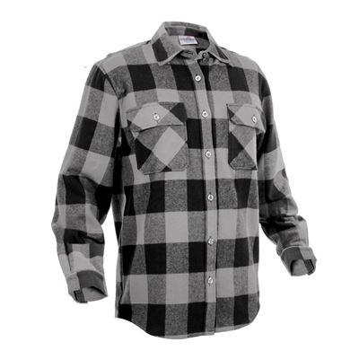Camicia da boscaiolo FLANNEL a quadri GRIGIA ROTHCO 4690 2