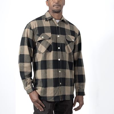 Camicia da boscaiolo FLANNEL a quadri COYOTE BROWN ROTHCO 47380 3