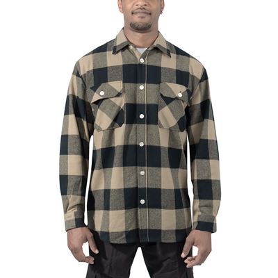 Camicia da boscaiolo FLANNEL a quadri COYOTE BROWN