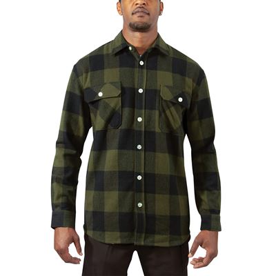 Camicia da boscaiolo FLANNEL a quadri OLIVE DRAB