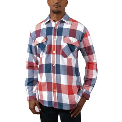 Camicia da boscaiolo FLANNEL a quadri ROSSO/BIANCO/BLU ROTHCO 47390 4