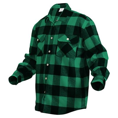 Camicia da boscaiolo FLANNEL a quadri VERDE ROTHCO 4739GRN 2