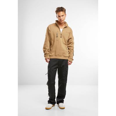 Felpa tattica con zip a ¾ Tactical Sweat Troyer CAMEL-COYOTE BRANDIT 5034-20070 2