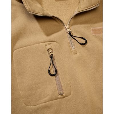 Felpa tattica con zip a ¾ Tactical Sweat Troyer CAMEL-COYOTE BRANDIT 5034-20070 4
