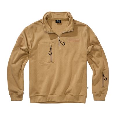 Felpa tattica con zip a ¾ Tactical Sweat Troyer CAMEL-COYOTE