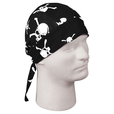 Foulard HEADWRAP SKULL & CROSSBONE NERO