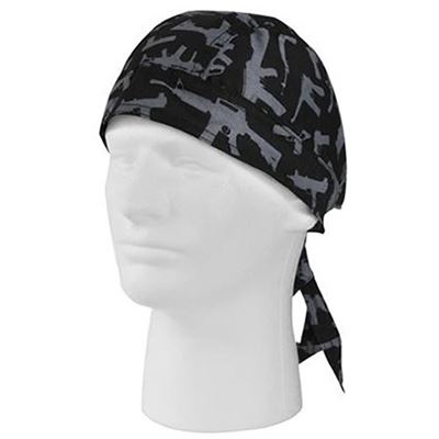 Foulard HEADWRAP GUN PATTERN NERO