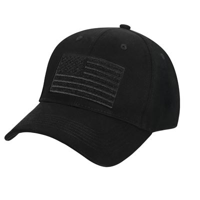 Cappellino da baseball con velcro e bandiera USA NERO