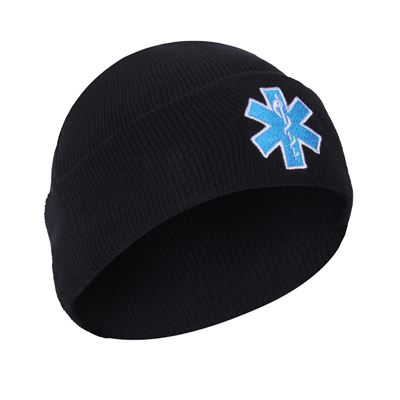 Cappello lavorato a maglia STAR OF LIFE "EMS" NERO ROTHCO 5346 2