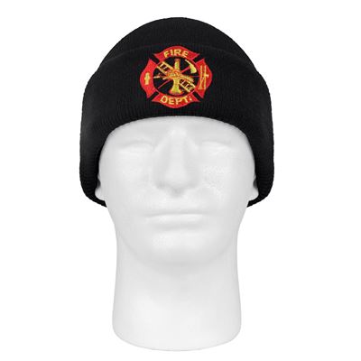 Cappello lavorato a maglia DELUXE vigili del fuoco NERO