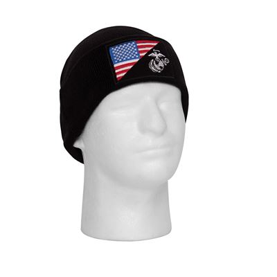 Cappellino WATCH bandiera USA/USMC lavorato a maglia NERO