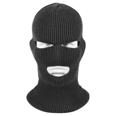 Cappuccio con 3 fori lavorato a maglia US NERO