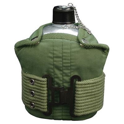 Borraccia da campo in alluminio con custodia e cinturino VERDE