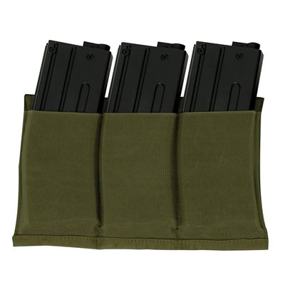 Tasca per 3 caricatori MOLLE elastica aperta VERDE
