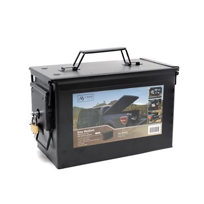 Cassa per munizioni US CAL.50 con chiusura a chiave NERA