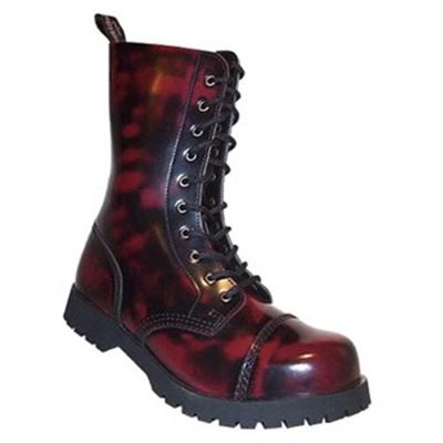 Scarpe BOOTS & BRACES 10 fori CORALLO. ROSSE