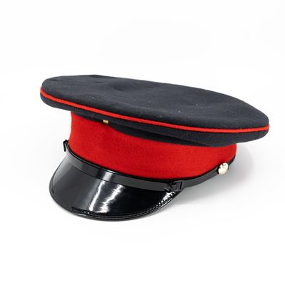 Cappellino da brigadiere BRITANNICO BLU SCURO-ROSSO usato