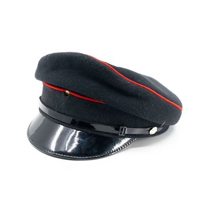 Cappellino da brigadiere BRITISH da donna 2 strisce rosse NERO