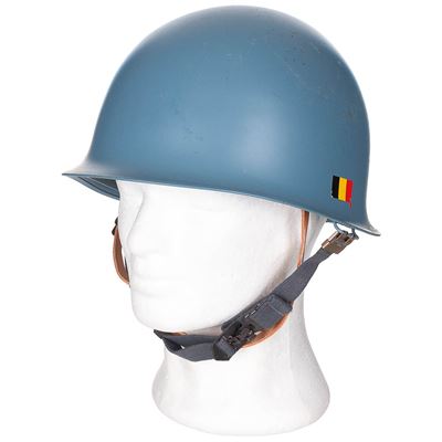 Casco M51 dell'Aeronautica Militare belga con interno in PVC BLU usato