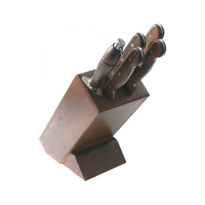 Set LUX PROFI 4 coltelli con affilacoltelli MARRONE